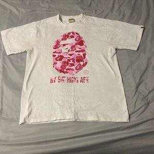 White and Pink Bape Shirt
